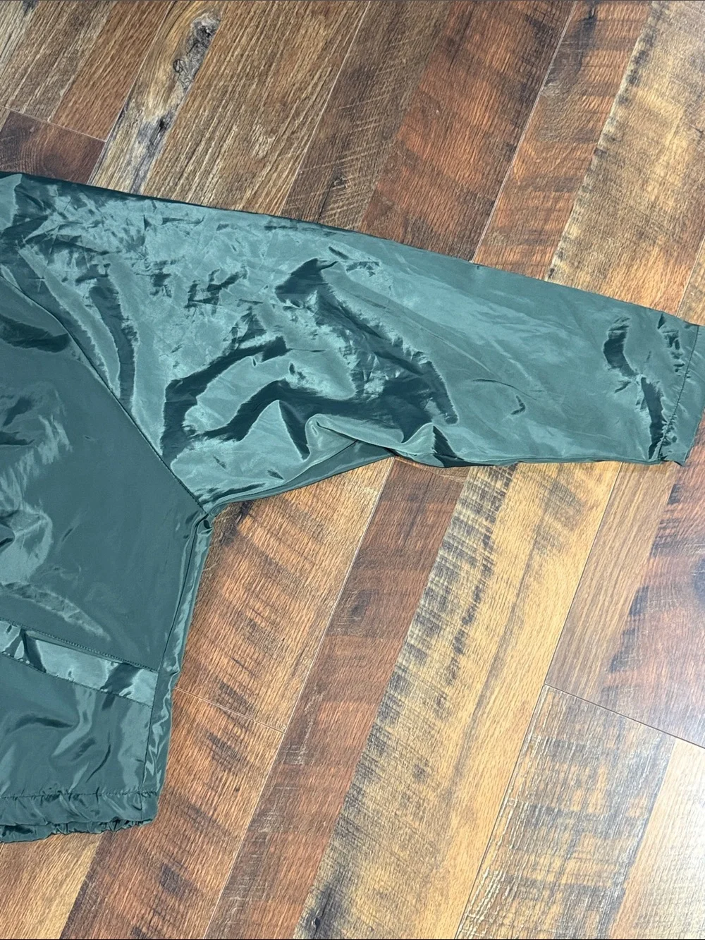 boohooMAN Green Nylon Tracksuit Set Windbreaker 1/4 Zip Jacket & Shorts M
